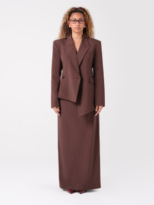 Tailleur Brun Asymétrique – AMIAH
