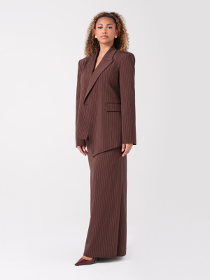 Tailleur Brun Asymétrique – AMIAH
